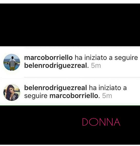 Marco e belen si seguono